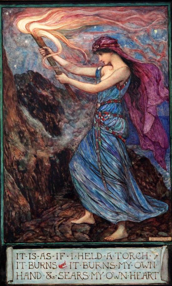 Henry Justice Ford (1860-1941) The Burning Torch 11.5 x 7in.